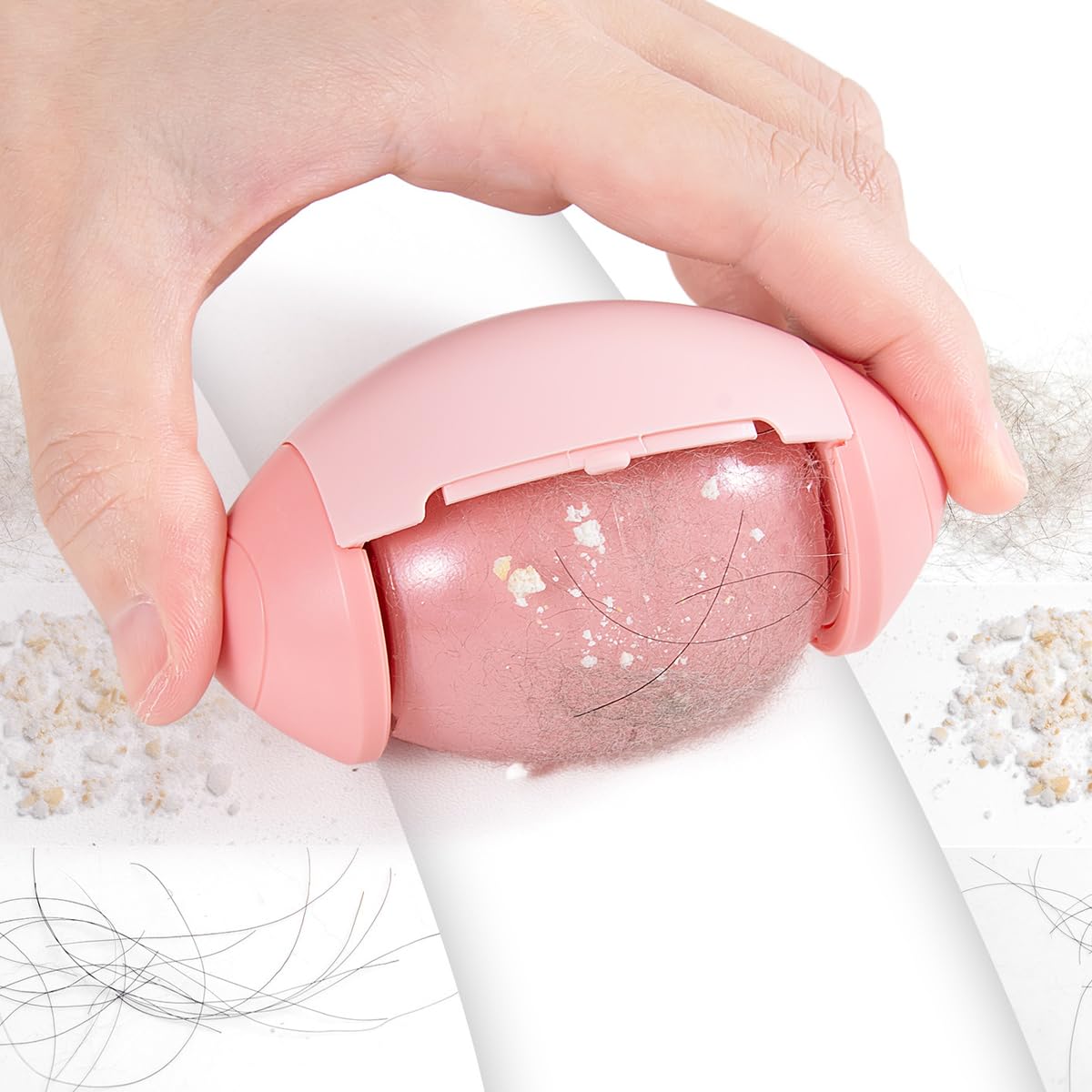 HANNEA Reusable Lint Roller, Portable Sticky Lint Roller Ball Removal Tool for Clothing, Furniture, Carpets, Beds, Sofas for Travel Household, Pink HANNEA Reusable Lint Roller, Portable Sticky Lint Roller Ball Removal Tool for Clothing, Furniture, Carpets, Beds, Sofas for Travel Household, Pink